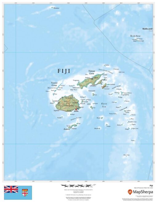Fiji Wall Map by MapSherpa