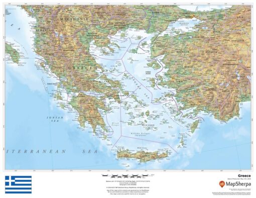 Greece Wall Map by MapSherpa