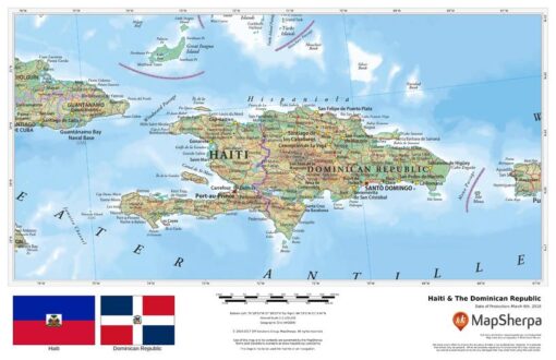 Haiti & The Dominican Republic Wall Map by MapSherpa