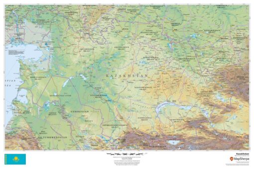 Kazakhstan Wall Map by MapSherpa