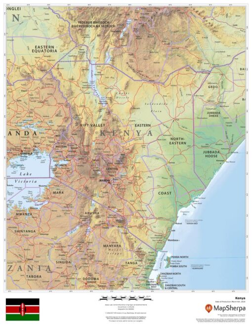 Kenya Wall Map by MapSherpa