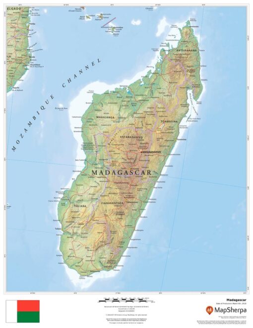 Madagascar Wall Map by MapSherpa