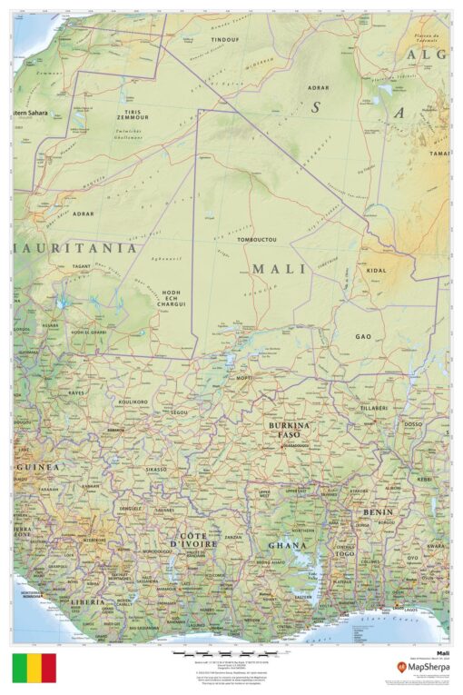 Mali Wall Map by MapSherpa
