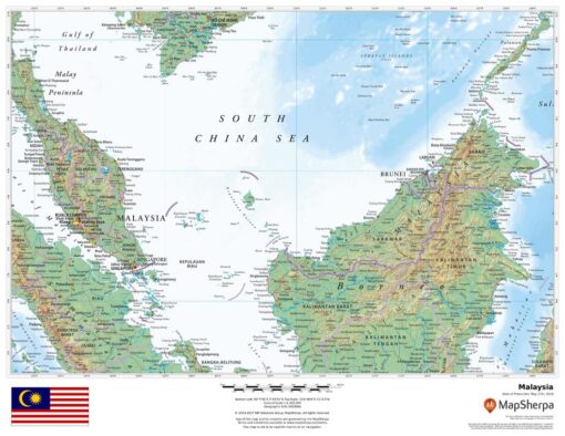 Malaysia Wall Map by MapSherpa