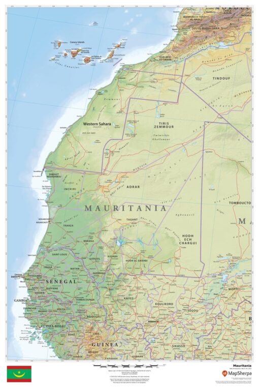 Mauritania Wall Map by MapSherpa