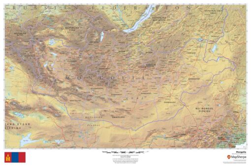 Mongolia Wall Map by MapSherpa