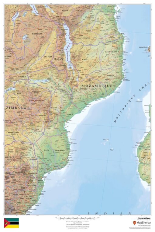 Mozambique Wall Map by MapSherpa