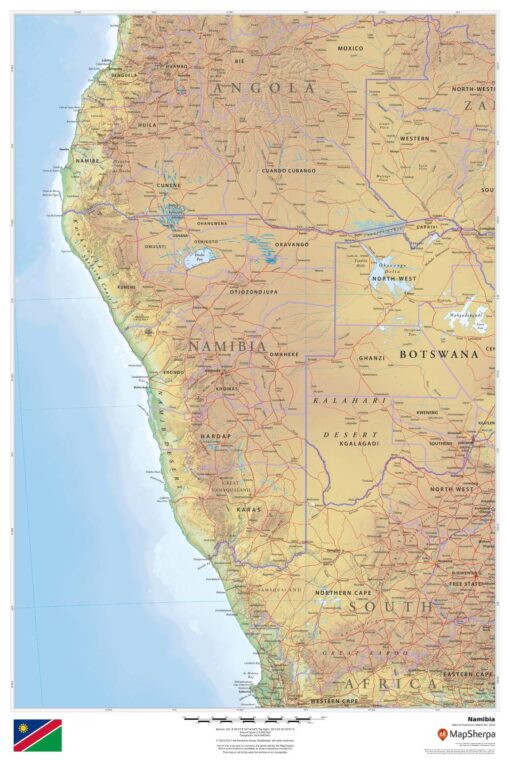 Namibia Wall Map by MapSherpa