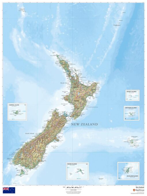 New Zealand Wall Map by MapSherpa