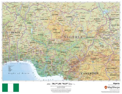 Nigeria Wall Map by MapSherpa