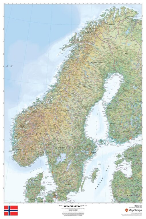 Norway Wall Map by MapSherpa