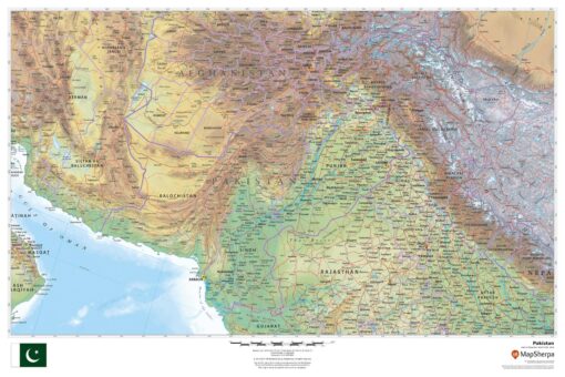 Pakistan Wall Map by MapSherpa