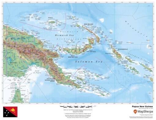 Papua New Guinea Wall Map by MapSherpa