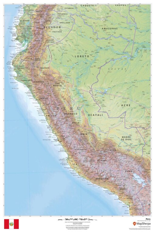 Peru Wall Map by MapSherpa