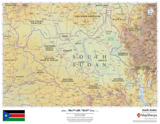 South Sudan Wall Map by MapSherpa