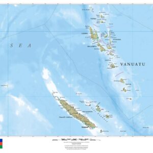 Vanuatu & New Caledonia Wall Map by MapSherpa