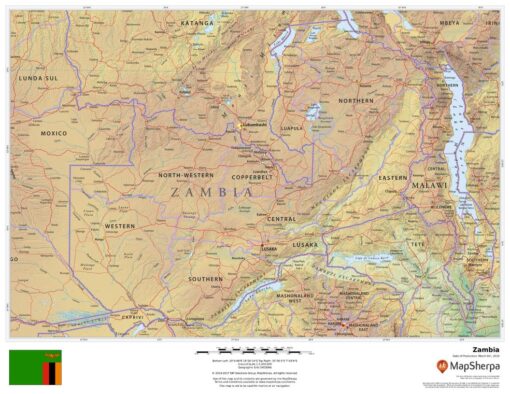 Zambia Wall Map by MapSherpa