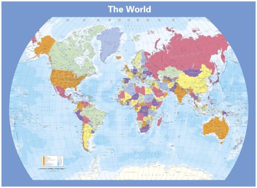 The World - Color blind friendly political world map by Cosmographics