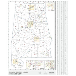Alabama Territory Planner Wall Map by MapShop