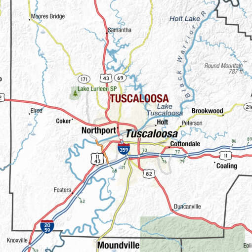 Alabama State Wall Map by MapShop - Image 2