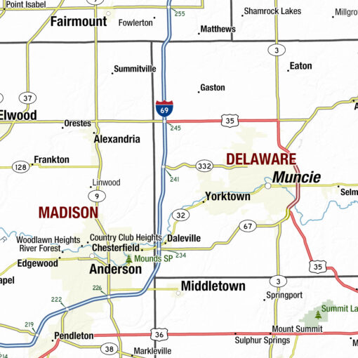 Indiana State Wall Map by MapShop - Image 2
