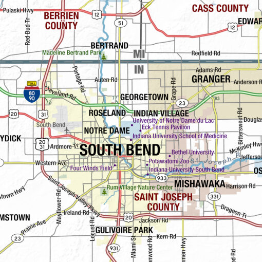 Indiana State Wall Map by MapShop - Image 3