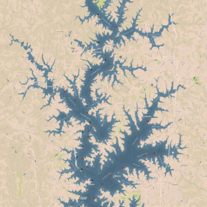 Lake Norman, NC Decorative Wall Map by Map Shop