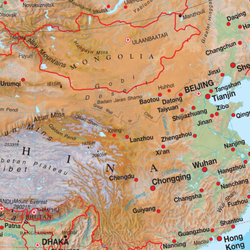 Asia Advanced Physical Wall Map by Kappa - Image 2