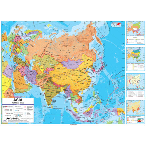 Asia Advanced Political Wall Map by Kappa