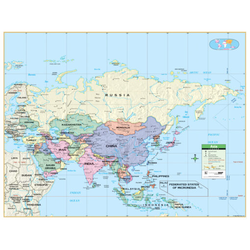 7-Map Primary Continent Spring Roller Set w/Backboard by Kappa - Image 5