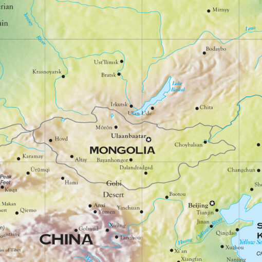 Asia Shaded Relief Wall Map by Kappa - Image 2