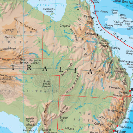 Australia Advanced Physical Wall Map by Kappa - Image 2