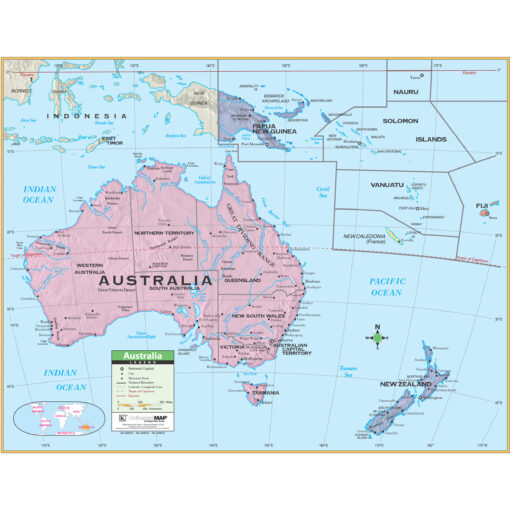 Australia Primary Wall Map by Kappa