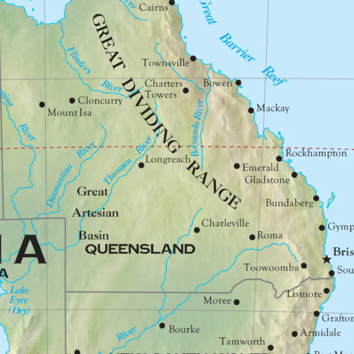 Australia Shaded Relief Wall Map by Kappa - Image 2