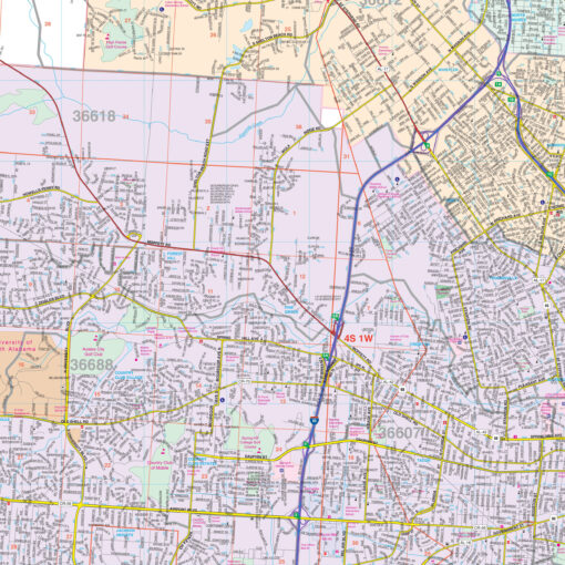 Mobile, AL Wall Map by Kappa - Image 2