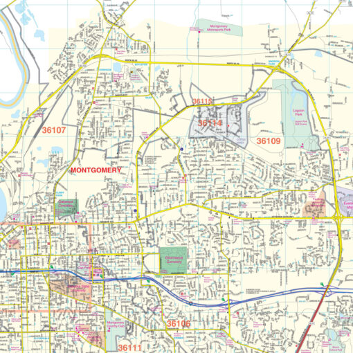 Montgomery, AL Wall Map by Kappa - Image 2