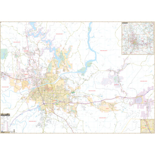 Tuscaloosa, AL Wall Map by Kappa