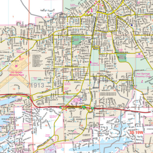 Hot Springs & Garland County, AR Wall Map by Kappa - Image 2