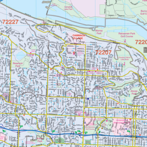 Little Rock, AR Wall Map by Kappa - Image 2