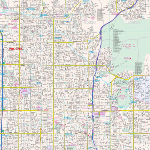 Phoenix, AZ Wall Map by Kappa - Image 2