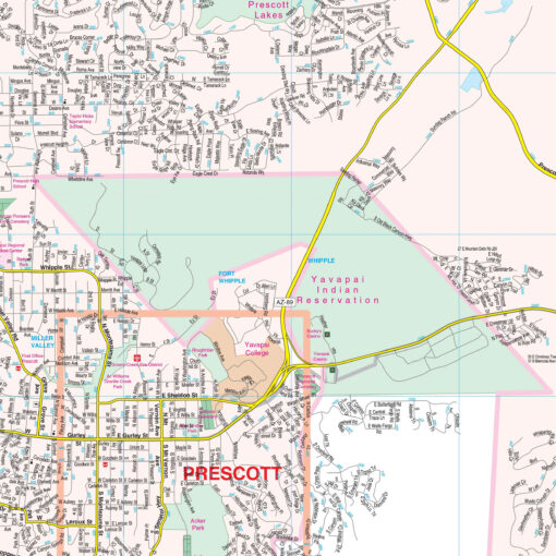 Prescott, AZ Wall Map by Kappa - Image 2