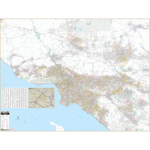 Los Angeles, Ventura & Orange Counties Wall Map by Kappa