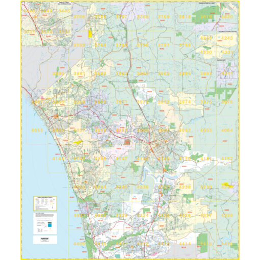 Northern San Diego County Wall Map by Kappa