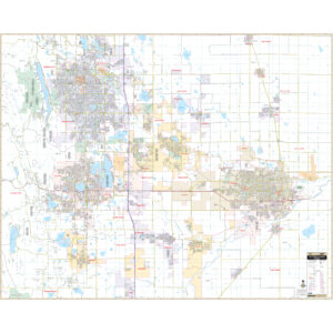 Fort Collins & Greeley, CO Wall Map by Kappa