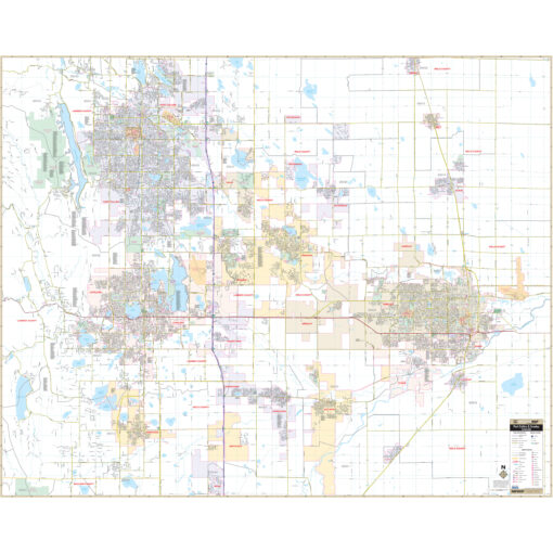 Fort Collins & Greeley, CO Wall Map by Kappa