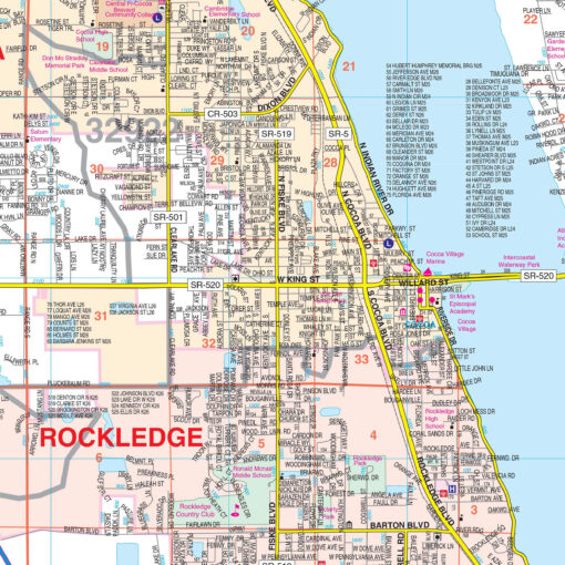 North Brevard County, FL Wall Map by Kappa - Image 2