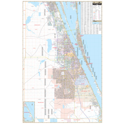 South Brevard County, FL Wall Map by Kappa
