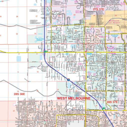 South Brevard County, FL Wall Map by Kappa - Image 2