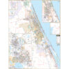 Daytona Beach, FL Wall Map by Kappa