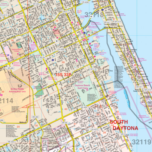 Daytona Beach, FL Wall Map by Kappa - Image 2
